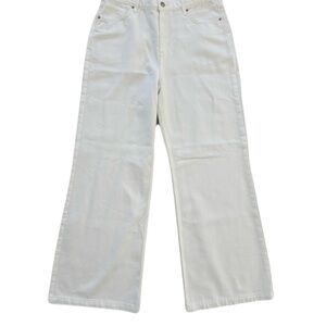 NWOT Women's We The Free Wide Leg White Denim Jeans Free People Stride Size 29